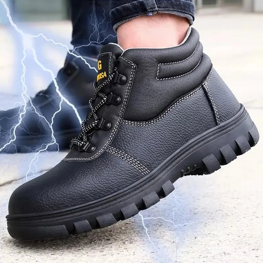 S3 Veiligheidsschoenen voor Heren – Anti-schok, Anti-perforatie, Antislip, Antistatisch, Waterdichte Werklaarzen met Stalen Neus – Onverwoestbaar