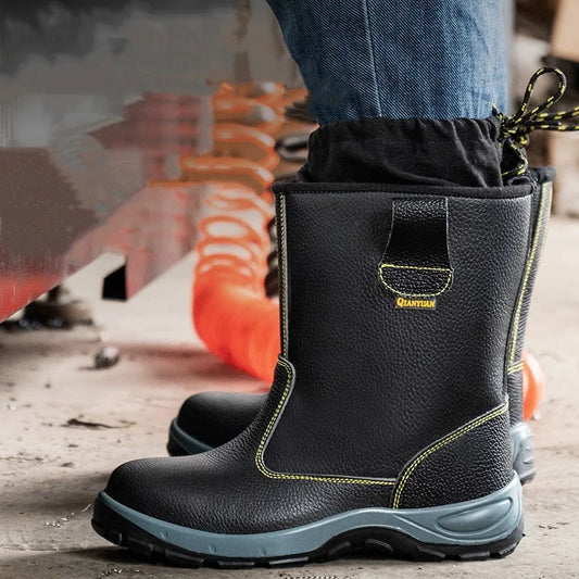 Heren veiligheidsschoenen grote maat – casual, stalen neus, zacht leer, hoge werkschoenen voor zwaar werk