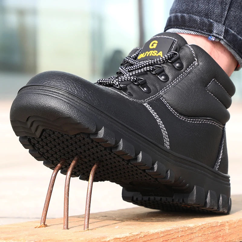 S3 Veiligheidsschoenen voor Heren – Anti-schok, Anti-perforatie, Antislip, Antistatisch, Waterdichte Werklaarzen met Stalen Neus – Onverwoestbaar