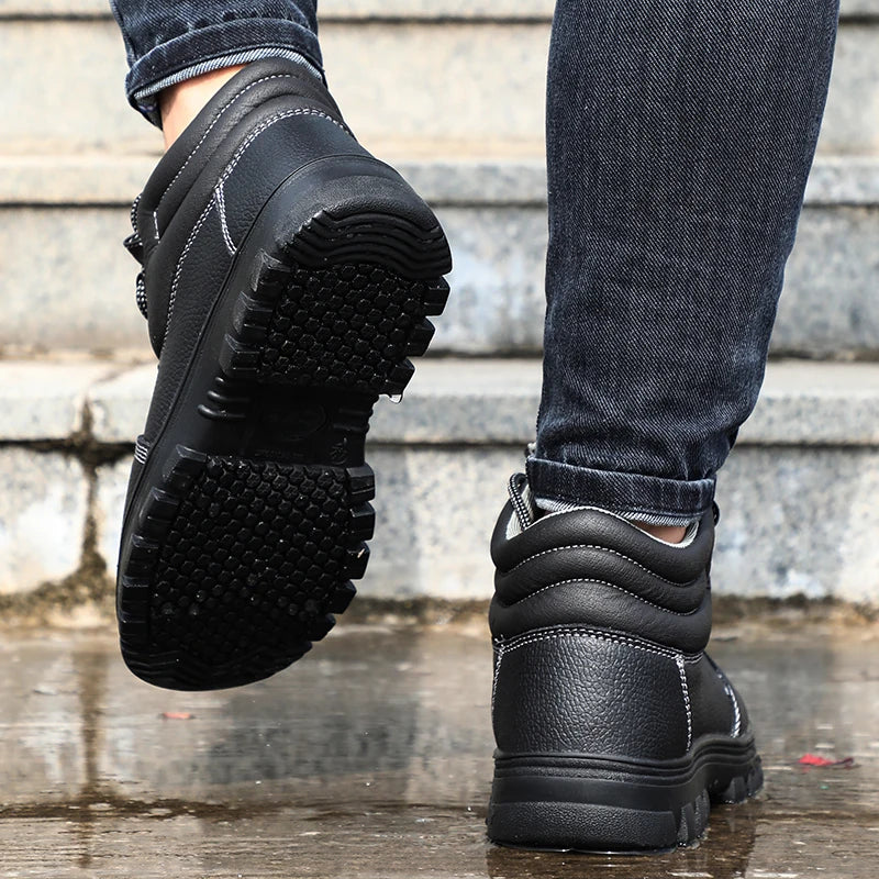 S3 Veiligheidsschoenen voor Heren – Anti-schok, Anti-perforatie, Antislip, Antistatisch, Waterdichte Werklaarzen met Stalen Neus – Onverwoestbaar
