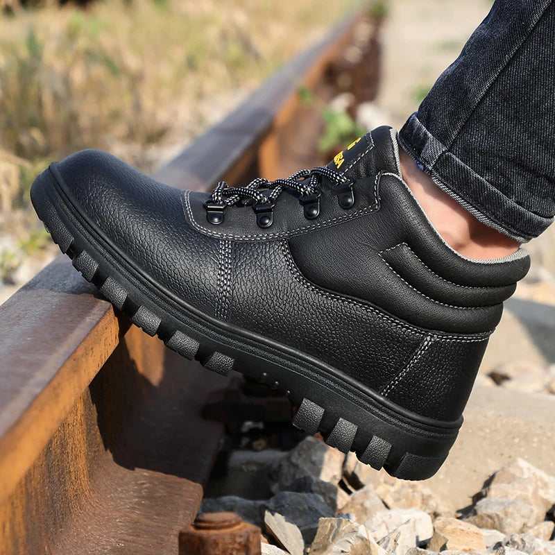 S3 Veiligheidsschoenen voor Heren – Anti-schok, Anti-perforatie, Antislip, Antistatisch, Waterdichte Werklaarzen met Stalen Neus – Onverwoestbaar