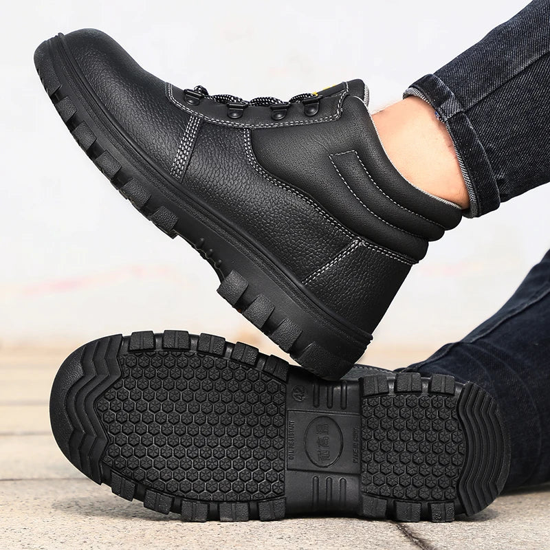 S3 Veiligheidsschoenen voor Heren – Anti-schok, Anti-perforatie, Antislip, Antistatisch, Waterdichte Werklaarzen met Stalen Neus – Onverwoestbaar