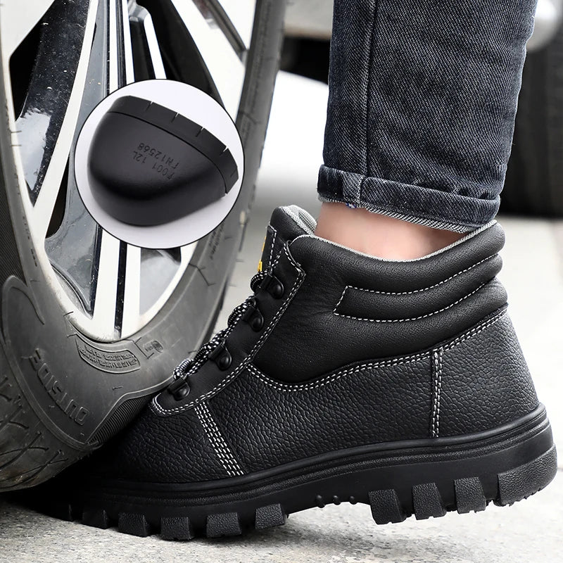 S3 Veiligheidsschoenen voor Heren – Anti-schok, Anti-perforatie, Antislip, Antistatisch, Waterdichte Werklaarzen met Stalen Neus – Onverwoestbaar