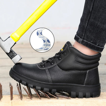 S3 Veiligheidsschoenen voor Heren – Anti-schok, Anti-perforatie, Antislip, Antistatisch, Waterdichte Werklaarzen met Stalen Neus – Onverwoestbaar